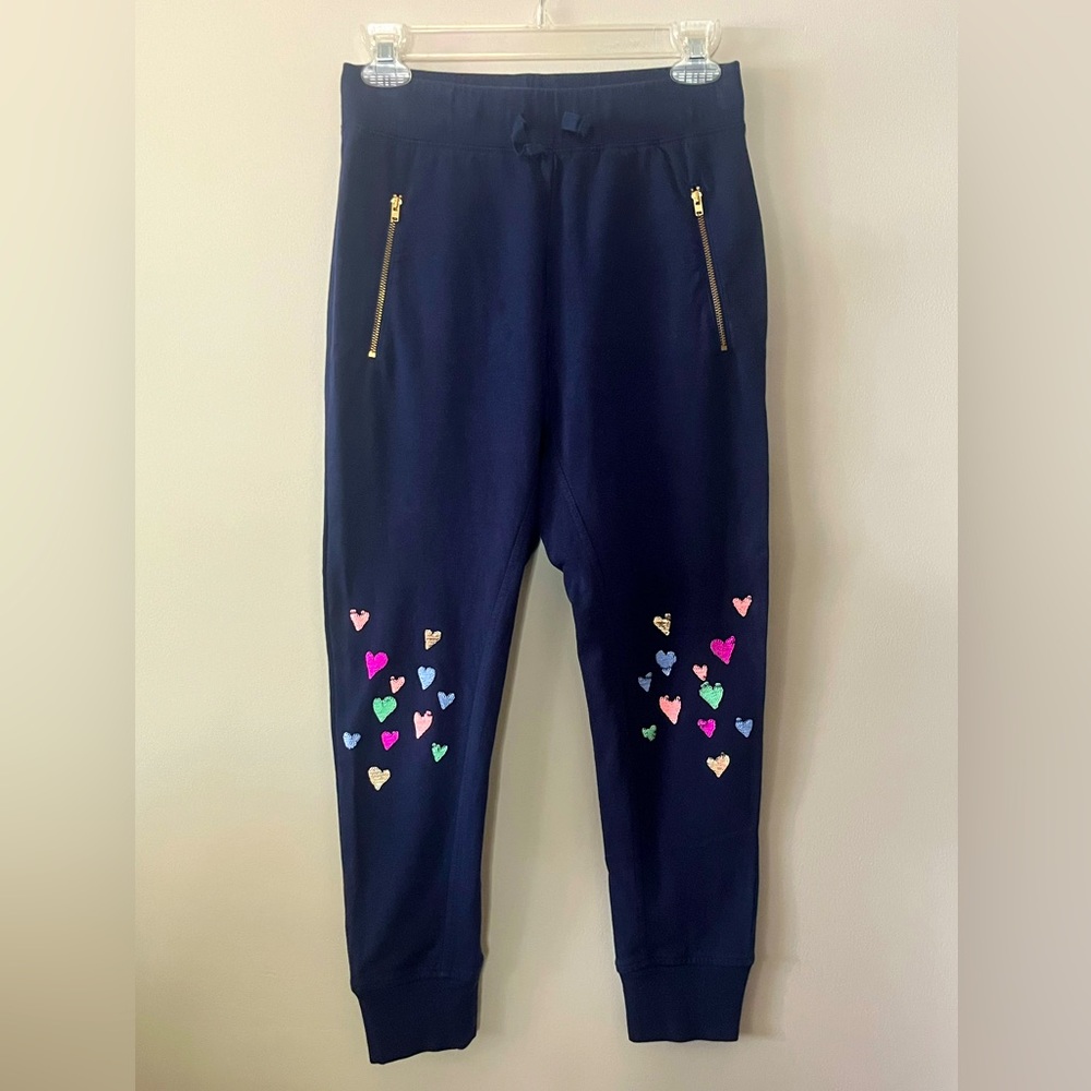 CREW CUTS by J. CREW Joggers, Sweet Sequin Hearts, Zipper Pockets - SZ 12